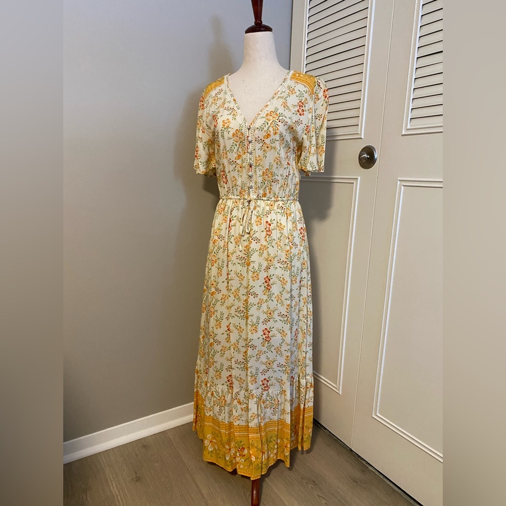 LoveRiche Yellow Floral Dress